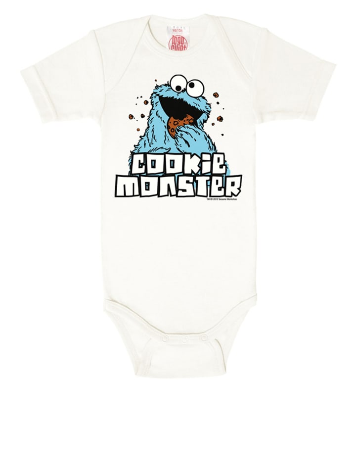 Logoshirt Baby-Body SESAMSTRAßE - KRÜMELMONSTER - Print in altweiß günstig kaufen