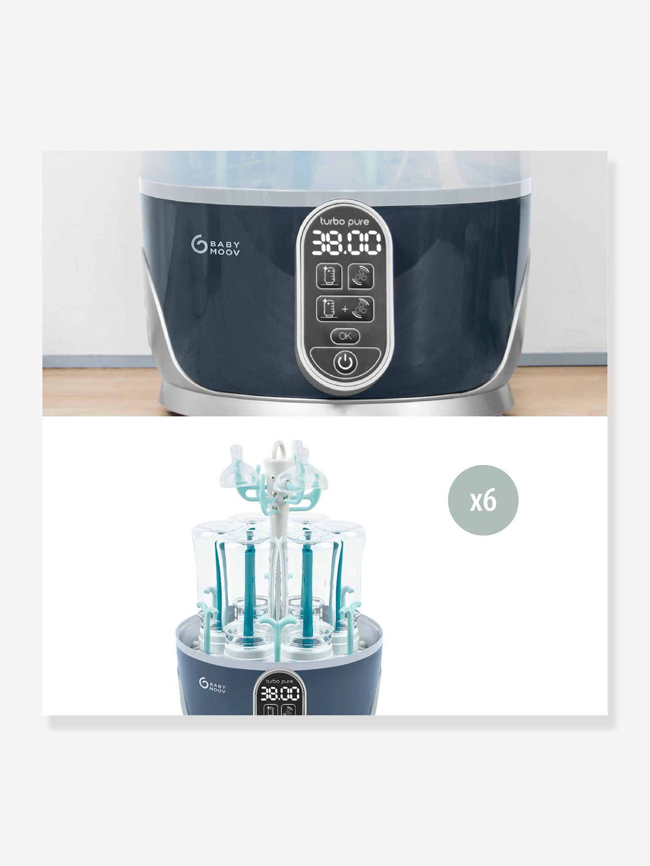Babymoov Elektrischer Dampfsterilisator TURBO PURE BABYMOOV - grau