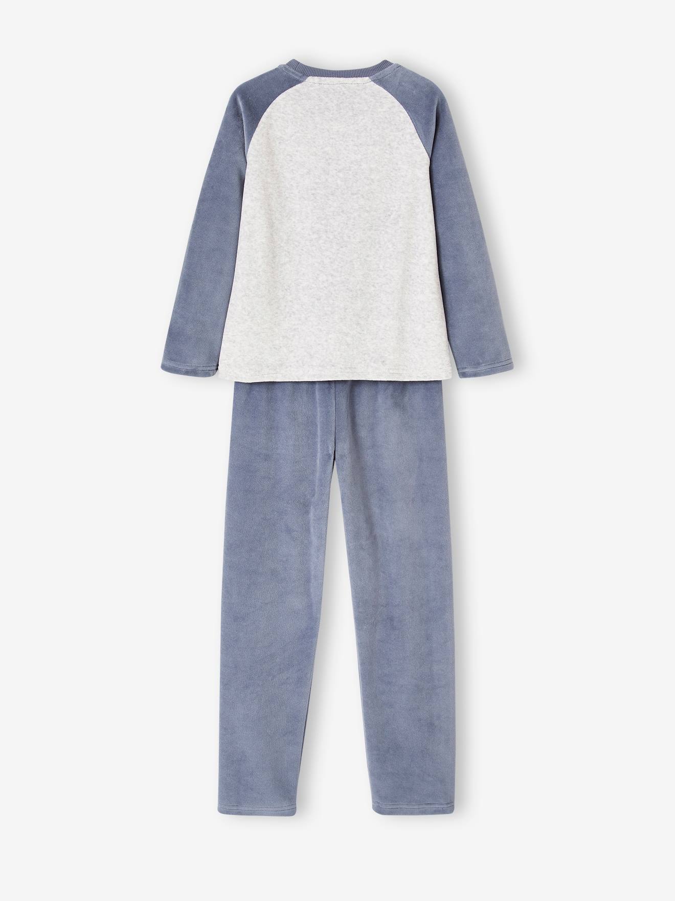 Lot de 2 pyjamas pirates en velours garçon bleu grisé