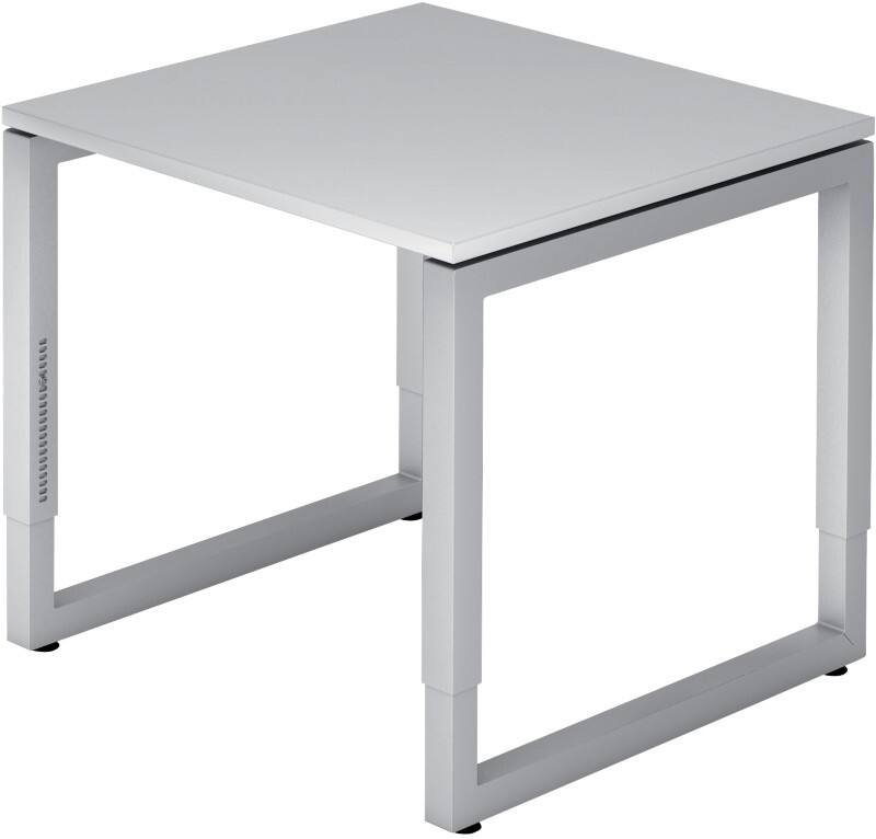 Hammerbacher Schreibtisch R-Serie VRS08/5 Lichtgrau 800 x 800 x 650-850 mm