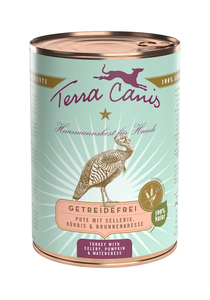 Terra Canis Hundenassfutter Terra Canis Getreidefrei Adult 6x400g Pute mit Sellerie, Kürbis & Brunnenkresse