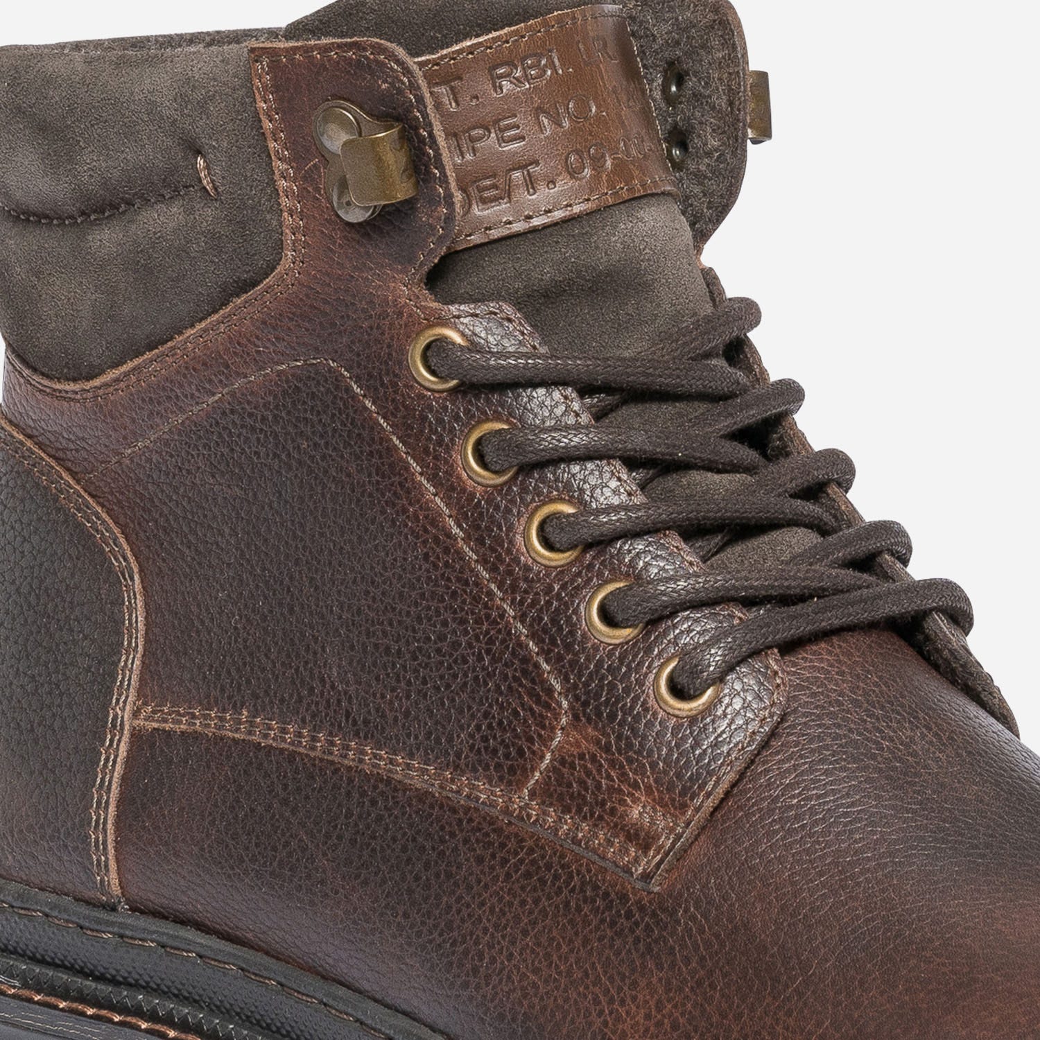 Boots à lacet marron en cuir