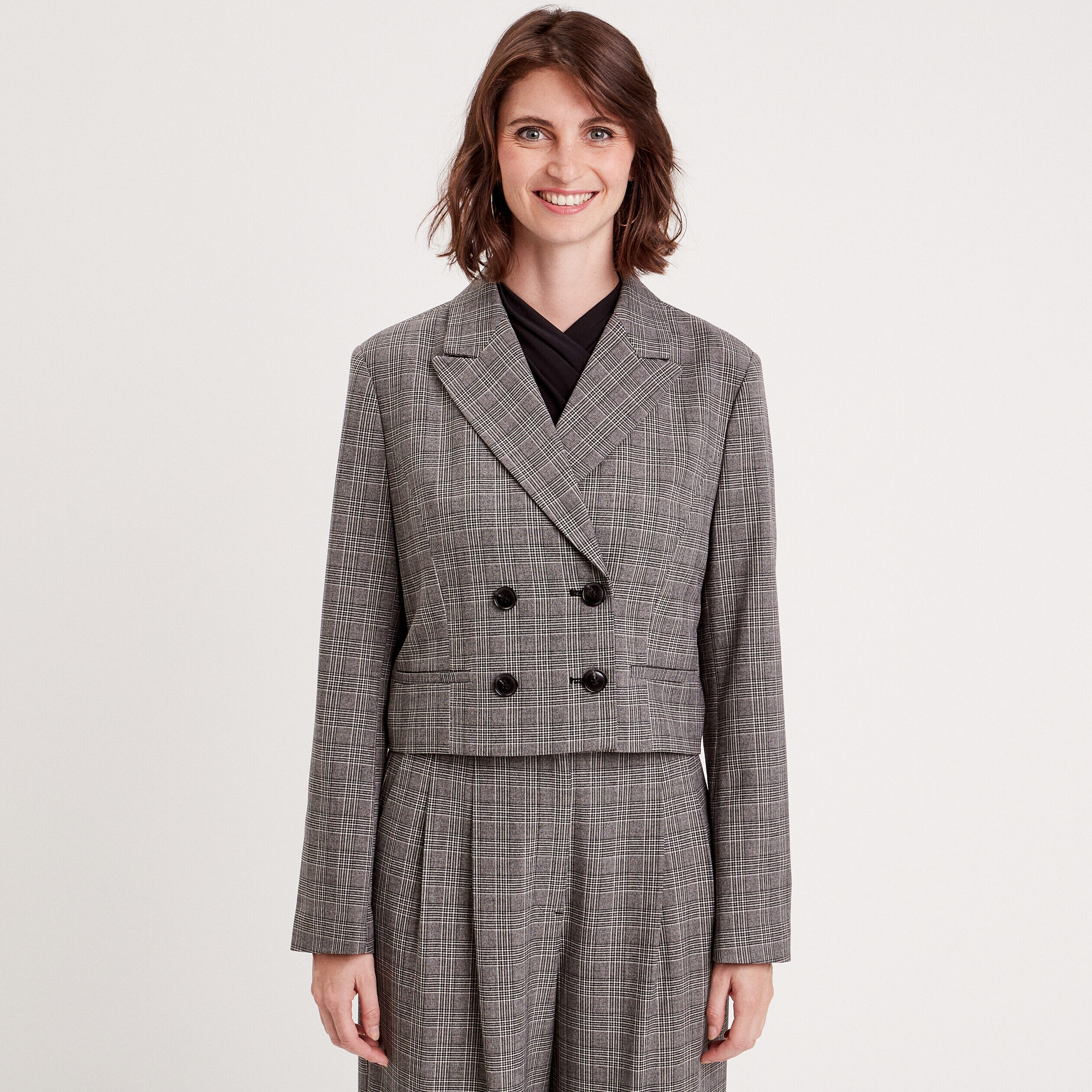 Veste ajustée boutonnée gris femme | Cache Cache