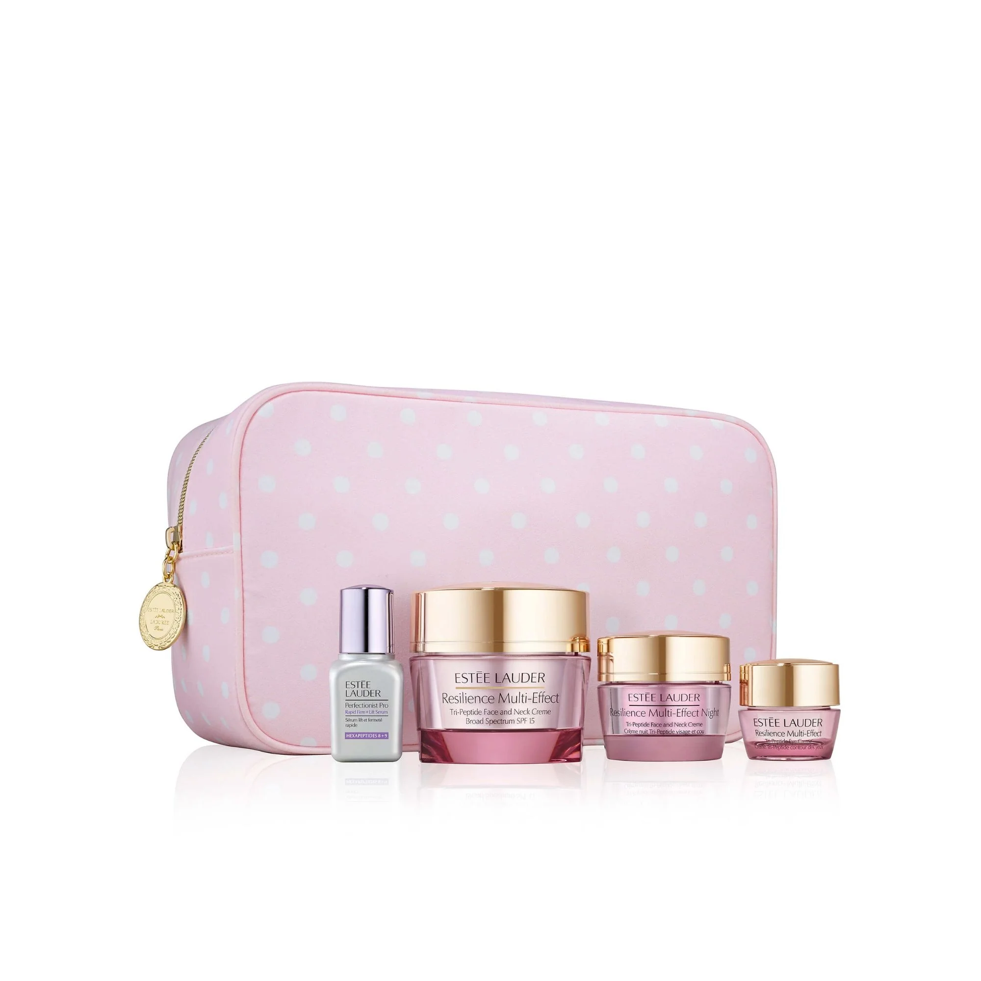 Resilience Multi-Effect SET Antirughe -  Resilience Multi-Effects Moisture - Cofanetto Antirughe, Crema viso giorno lifting, Siero viso lifting, Contorno occhi antirughe, Pochette
