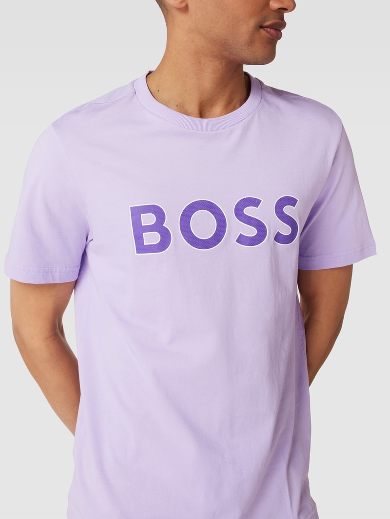 T-Shirt mit Logo-Print in flieder