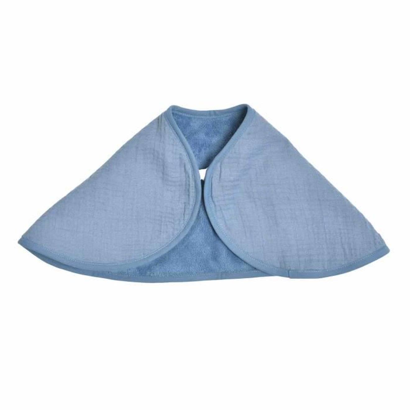 Bavoir d'épaule en gaze de coton et bambou Denim 56 x 28 cm bleu