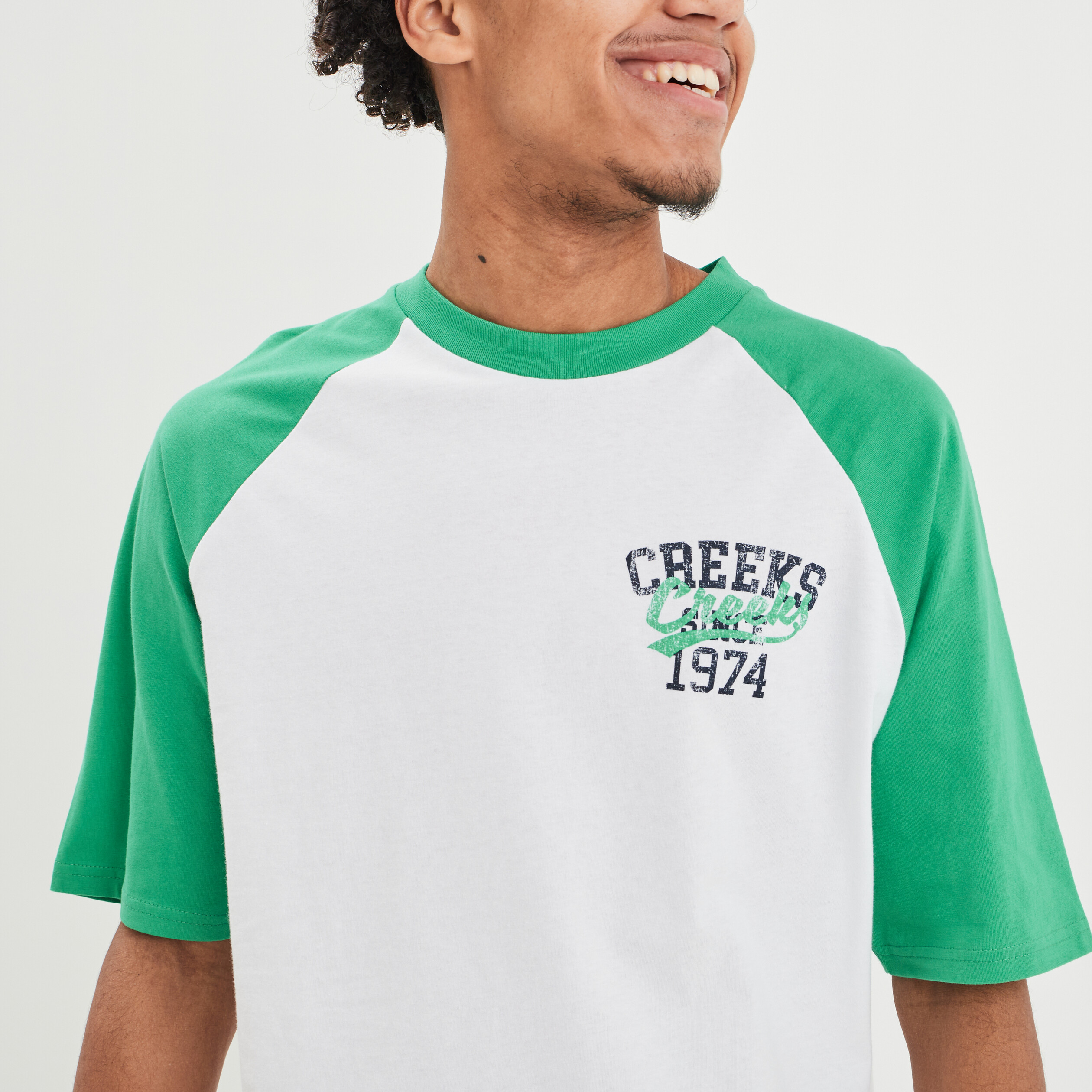 T-shirt oversize manches courtes Creeks vert menthe homme | La Halle
