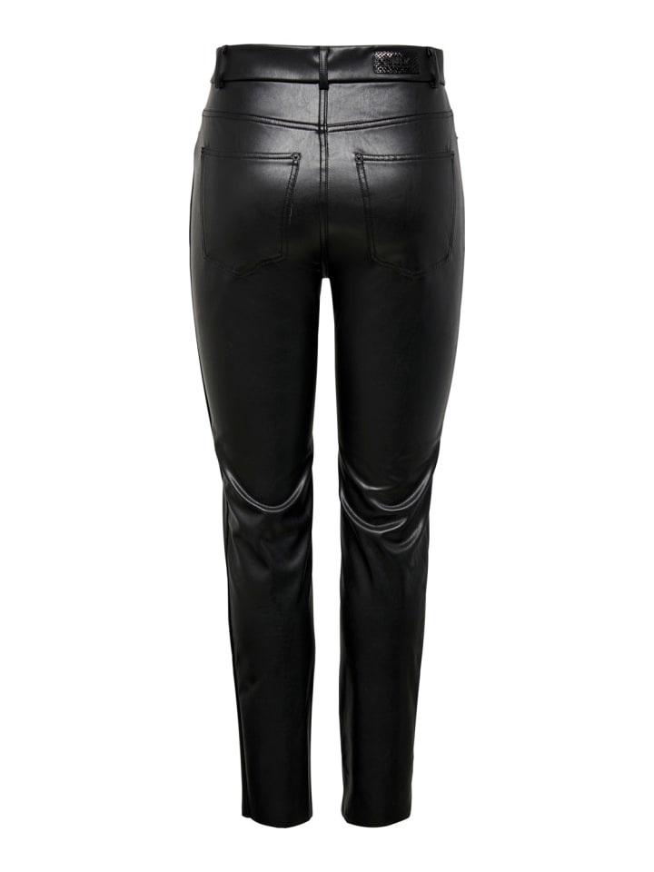 ONLY High WaistPU Kunstleder Hose Stretch Pants Beschichtet ONLEMILY in Schwarz günstig kaufen XL