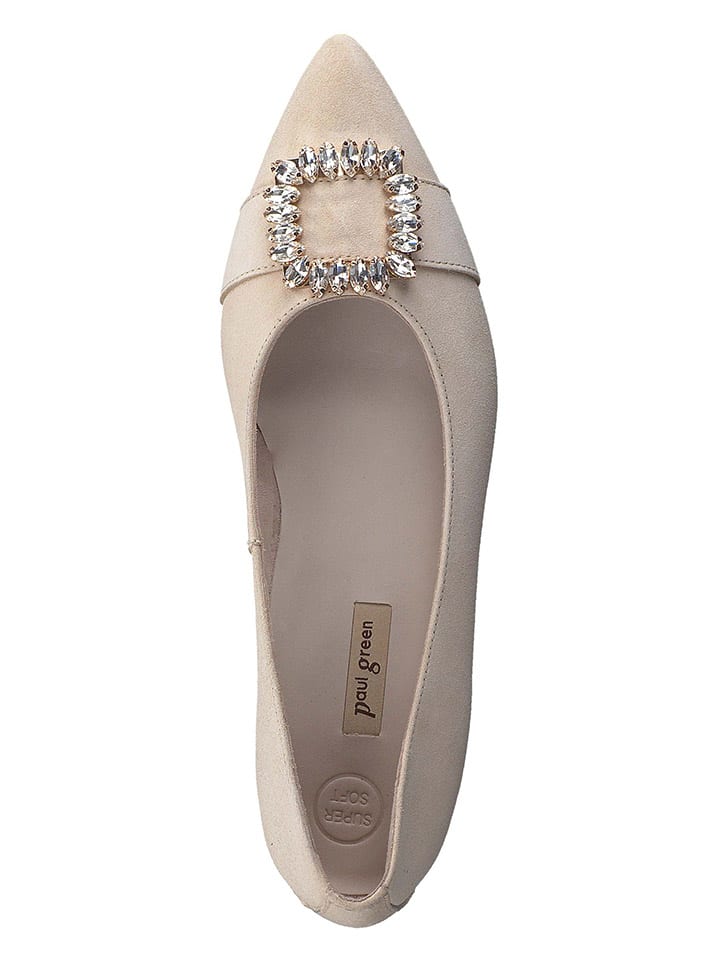 Paul Green Leder-Ballerinas  in Beige günstig kaufen