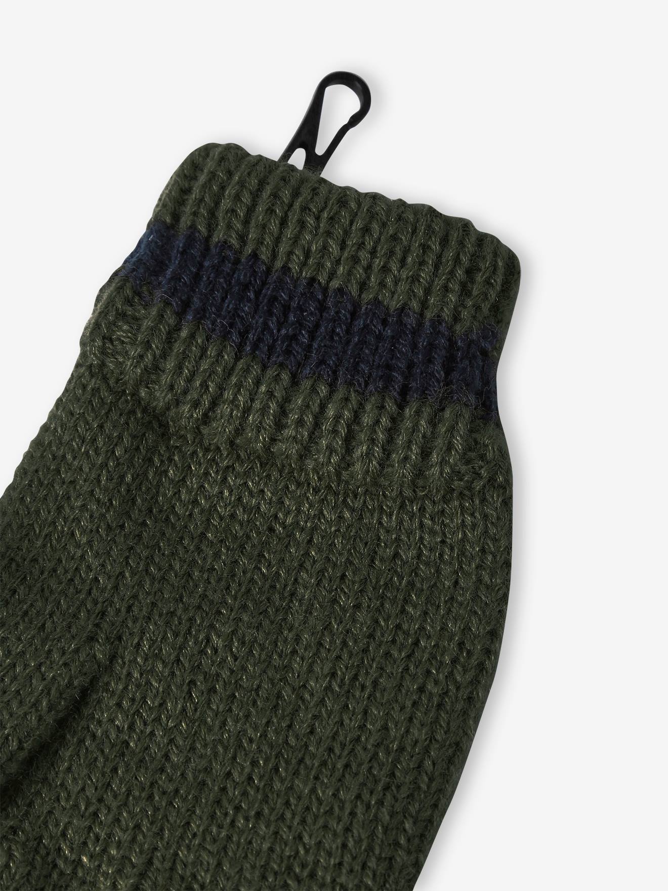 Vertbaudet Jungen-Set: Mütze, Rundschal & Handschuhe - khaki