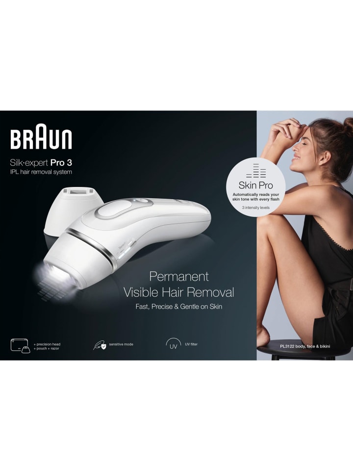 Braun IPL Haarentferner IPL Silk·expert Pro 3 PL3122 in Weiß günstig kaufen onesize