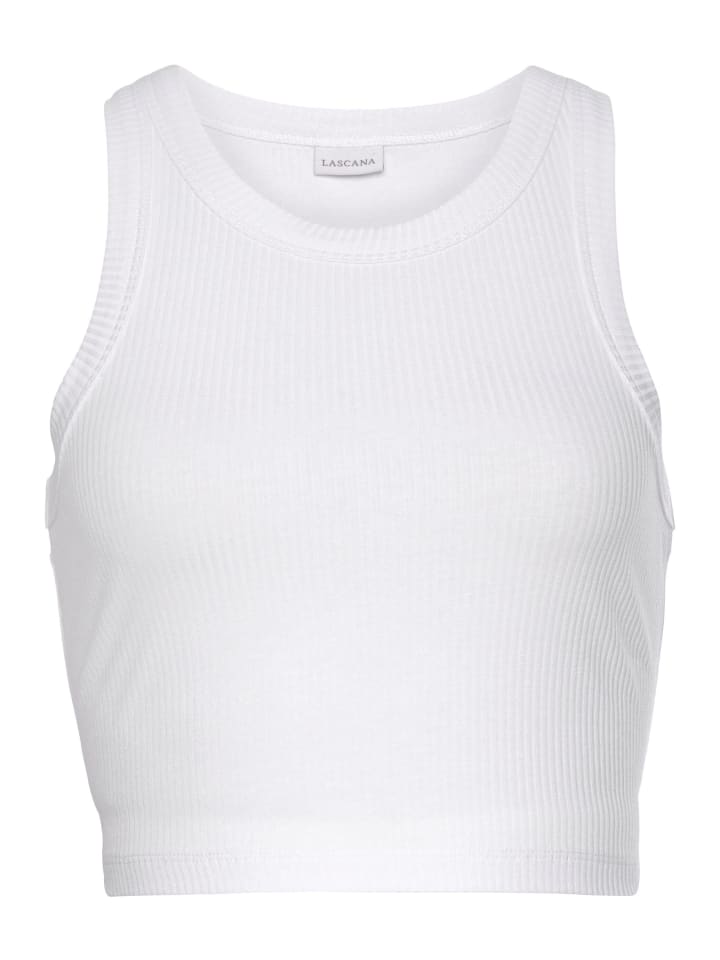 LASCANA Crop-Top in weiß   schwarz günstig kaufen