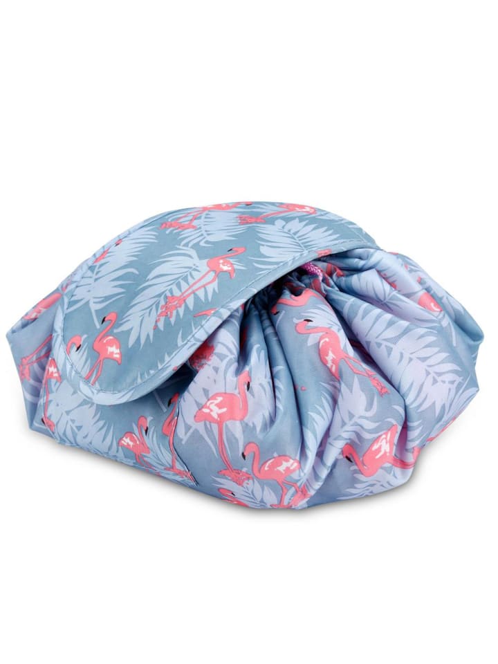 Intirilife One Step Kulturbeutel mit Kordel in GRAU ROSA FLAMINGO günstig kaufen onesize