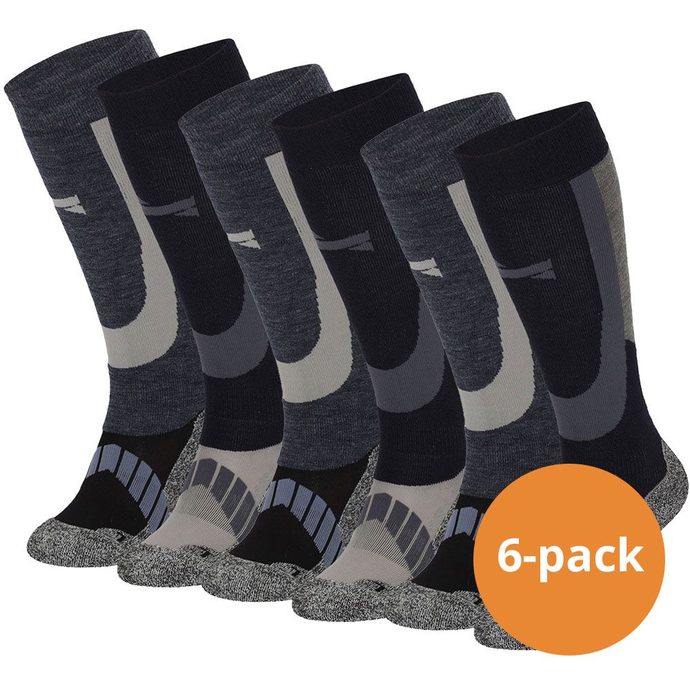 Xtreme 6 Paar Multi Navy Unisex Skisocken