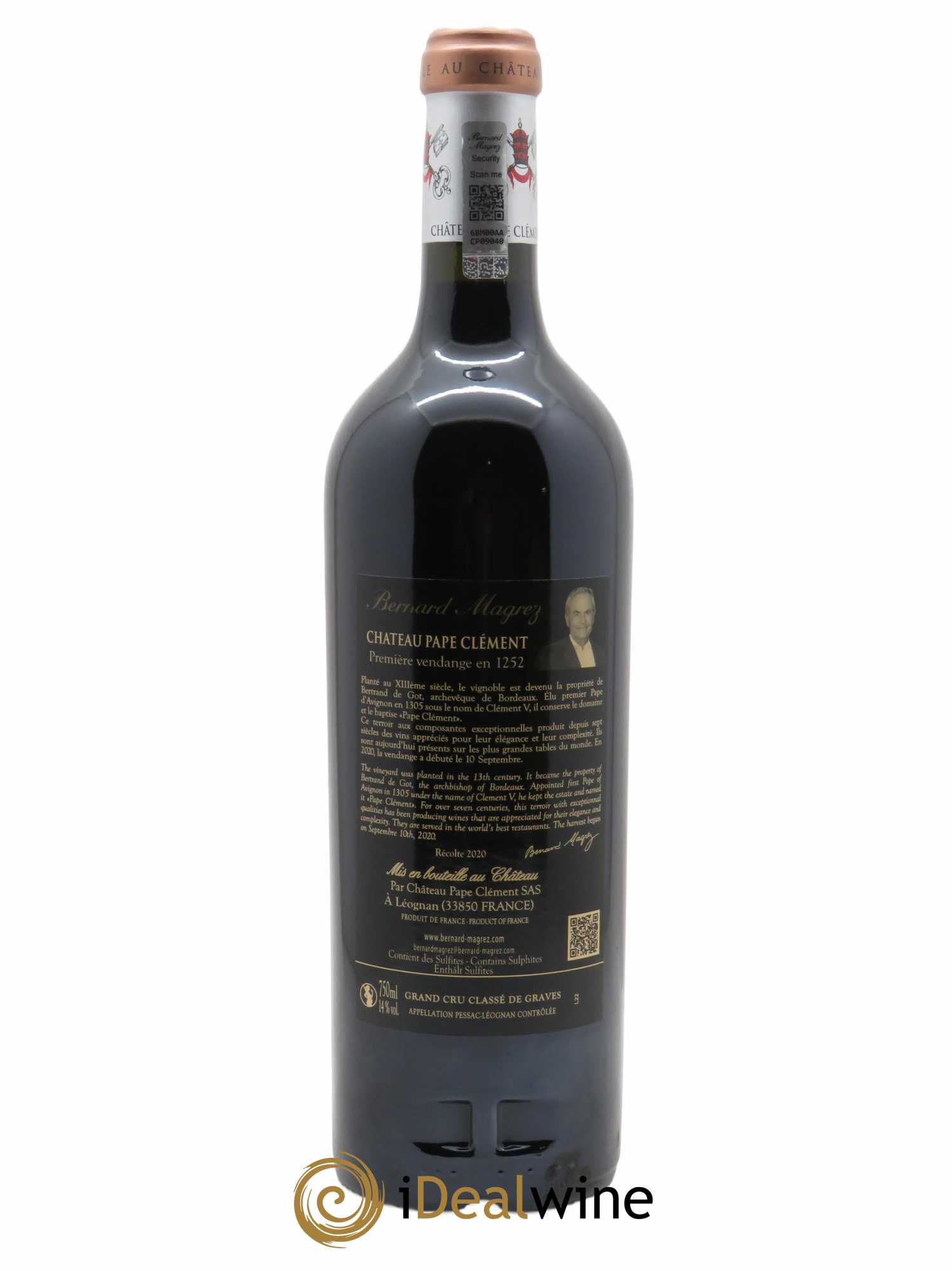 Château Pape Clément Cru Classé de Graves (CBO à partir de 6 BTS) 2020 - Lot de 1 Bouteille