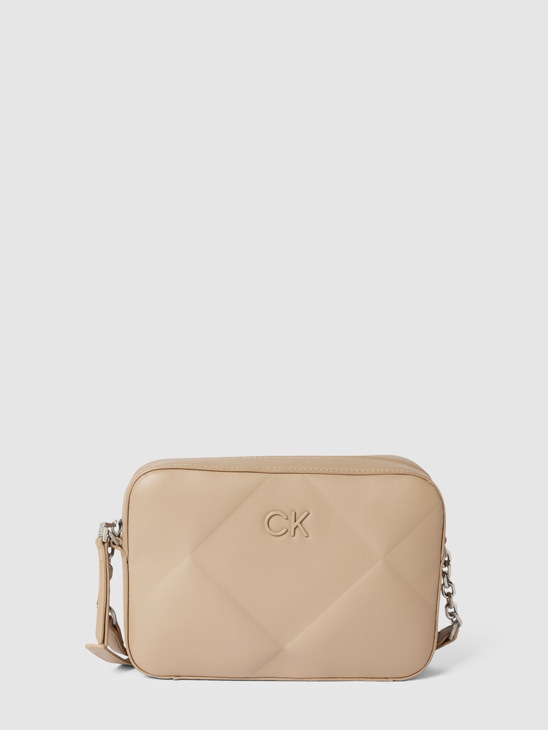Umhängetasche mit Strukturmuster Modell 'CAMERA' in beige