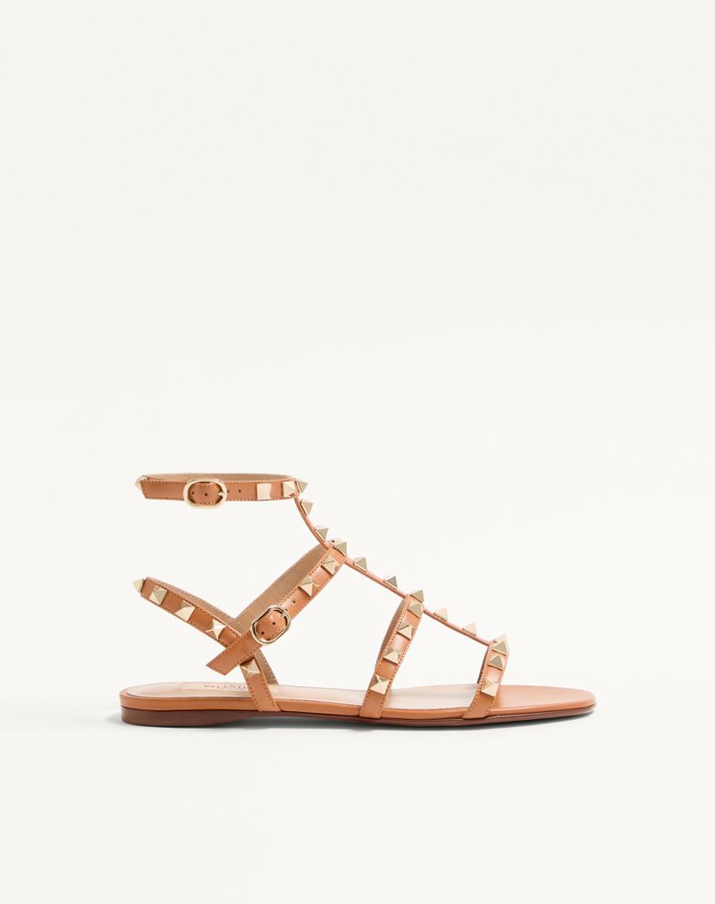 Rockstud lav sandal i kalveskind med stropper