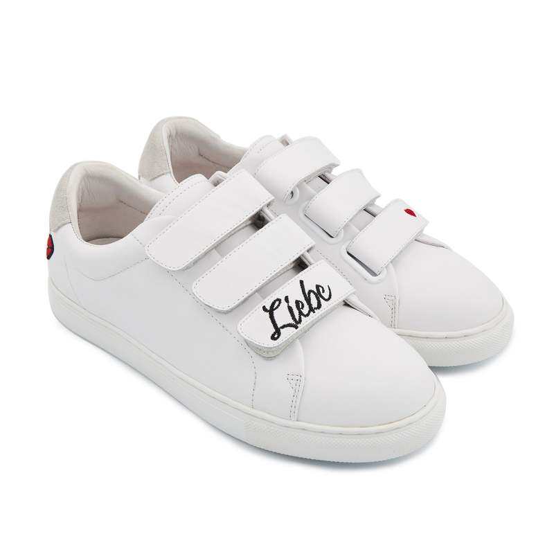 Baskets en cuir Edith liebe blanc/noir