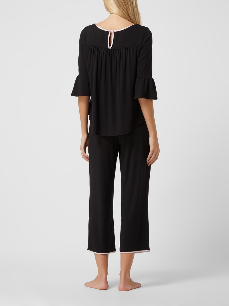 Pyjama aus Modalmischung in schwarz