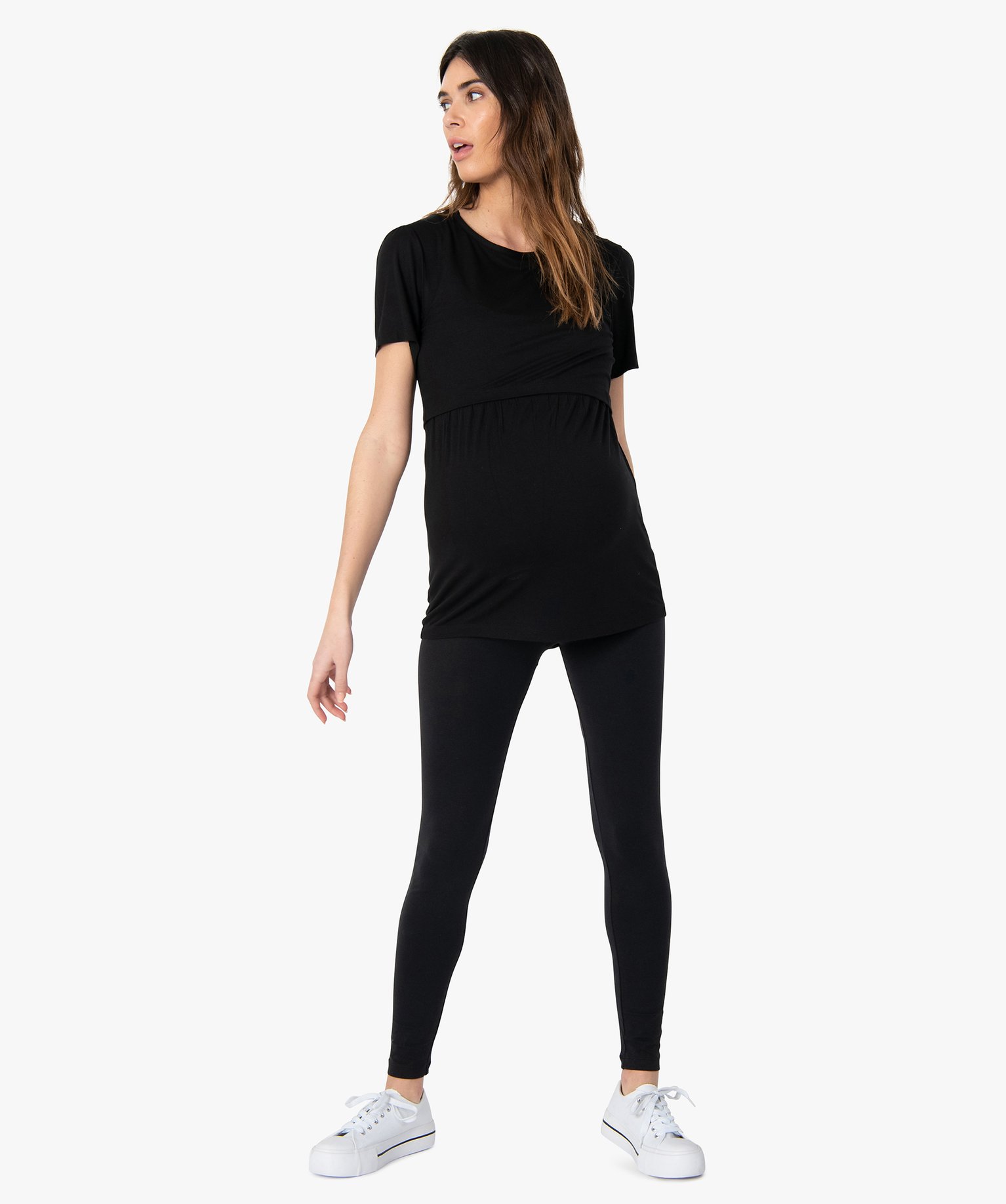 Tee-shirt d’allaitement à manches courtes noir | GEMO