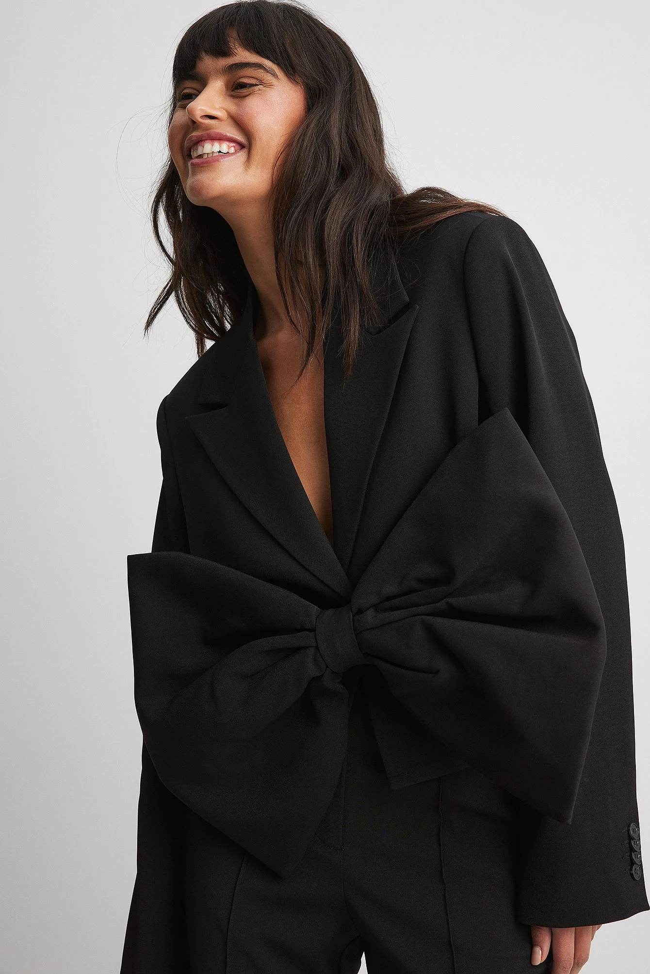 Crop-Blazer mit großer Schleife