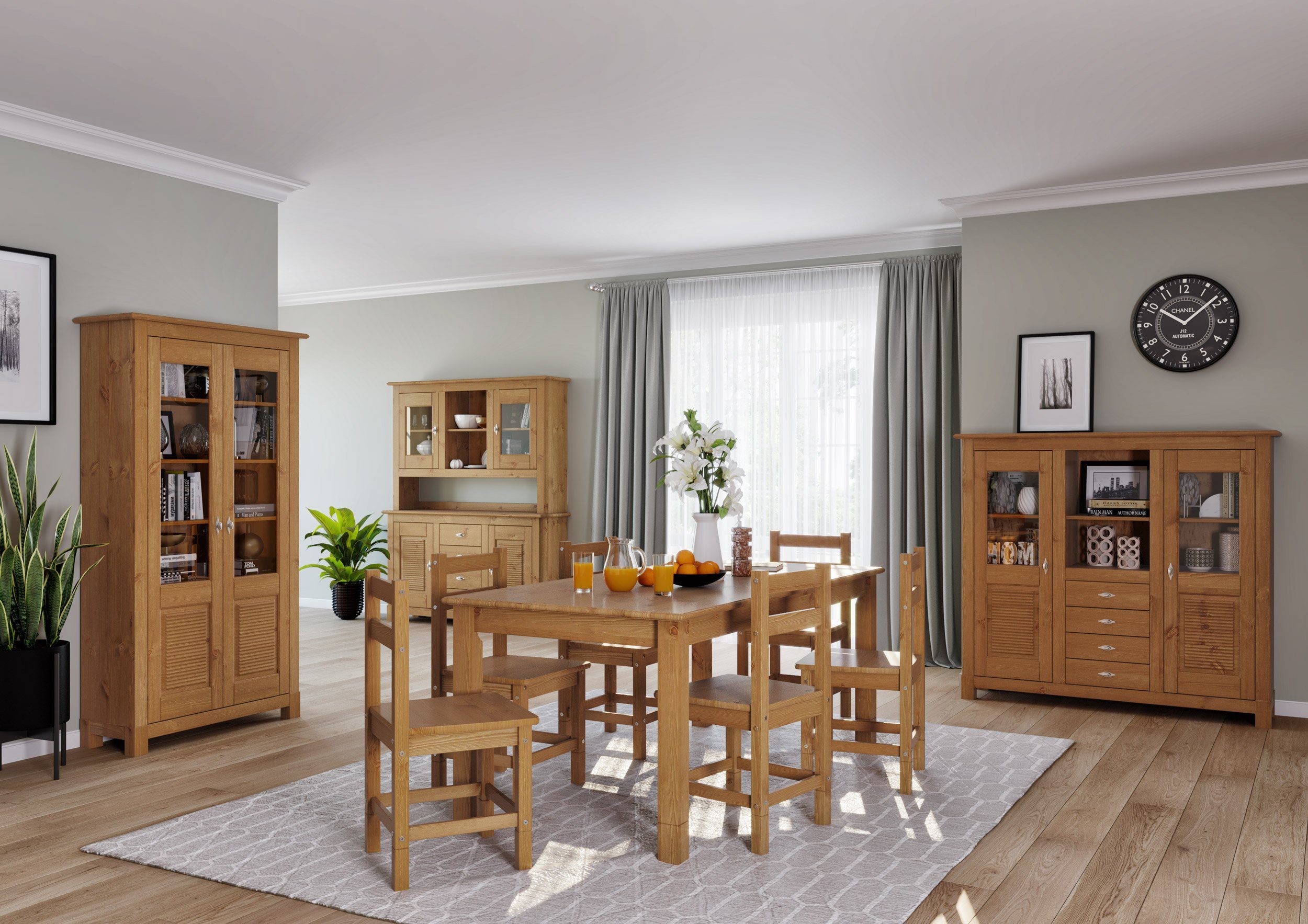 Home affaire Buffetaufsatz Rauna, Aus massiver Kiefer