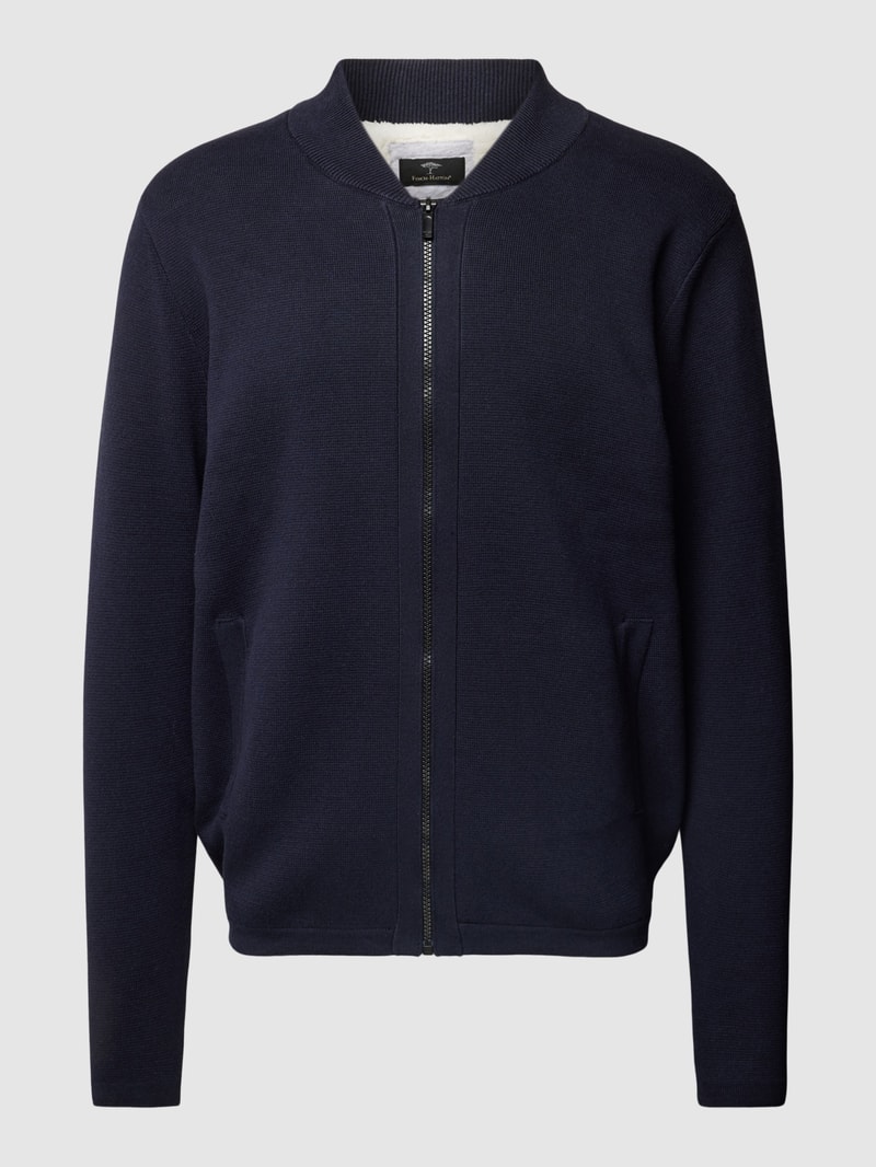 Sweatjacke aus reiner Baumwolle in marineblau