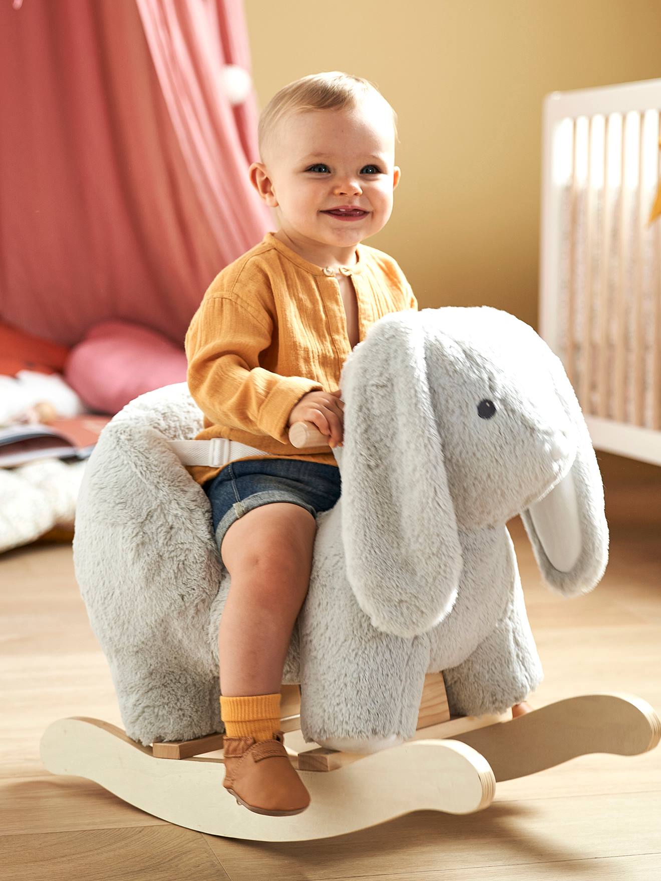 Lapin à bascule bébé FSC® gris