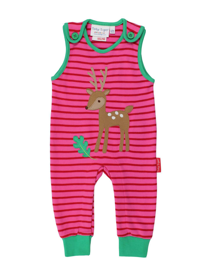 Toby Tiger Strampler mit Rehkitz Applikation in rosa günstig kaufen