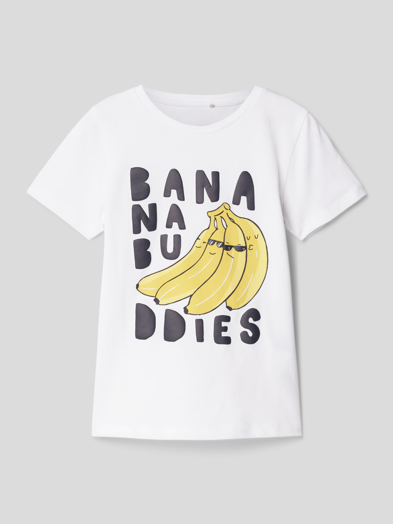 T-Shirt mit Motiv-Print Modell 'DEAN' in weiß