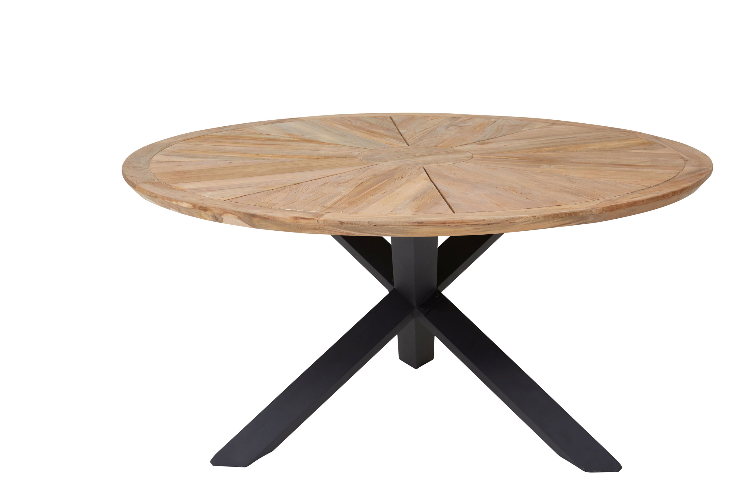 OUTDOORGartentisch Teak rund X-Fuß
