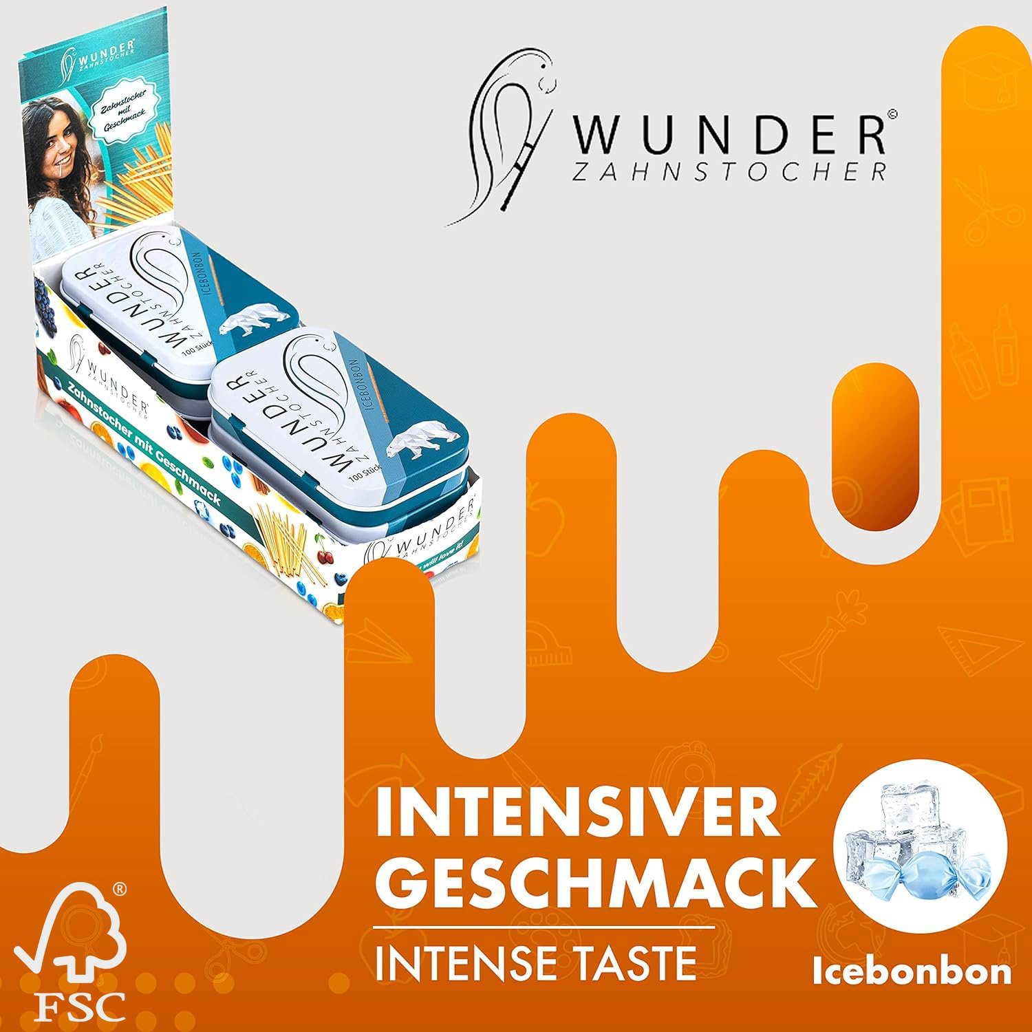 Wunder Zahnstocher Mundpflegecenter Wunder Zahnstocher Display 6er Pack Eisbonbon DS