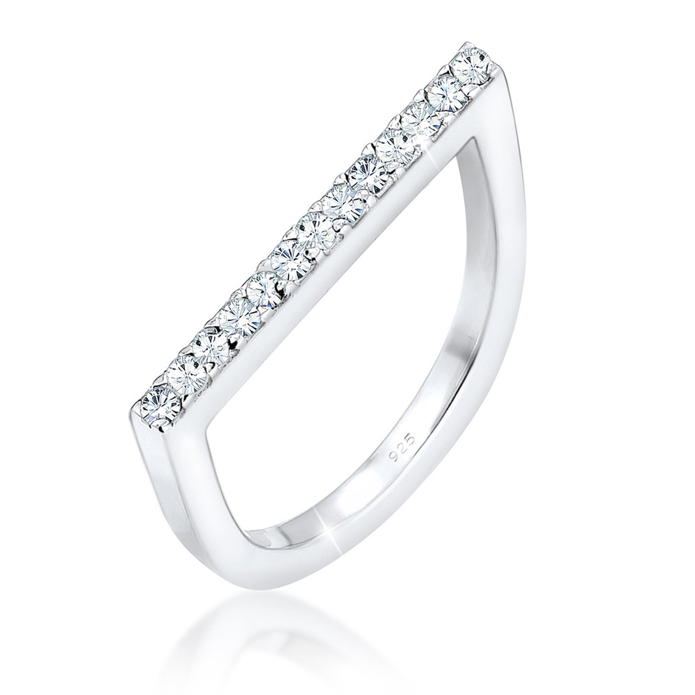 Elli Elli Bague Elli anneau d'empilage cristaux Geo 925 Bague