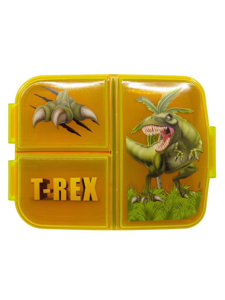 Stor Brotdose | 3 getrennte Fächer | T-Rex Dinosaurier | Lunch Vesper Dose günstig kaufen onesize