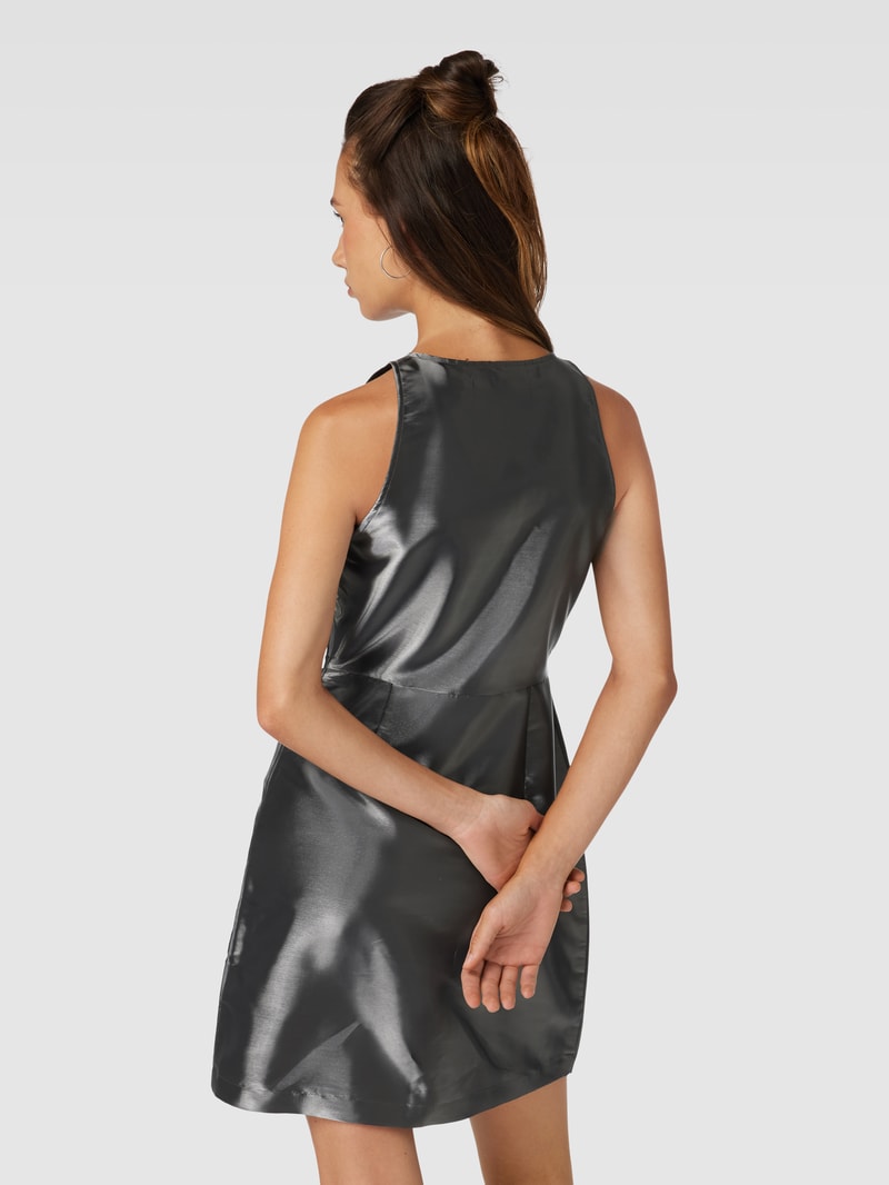 Minikleid mit Label-Detail in silber