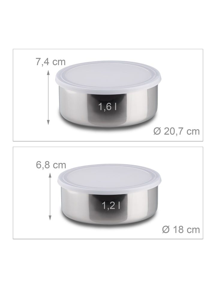relaxdays 5-tlg. Schüssel Set in Silber günstig kaufen onesize