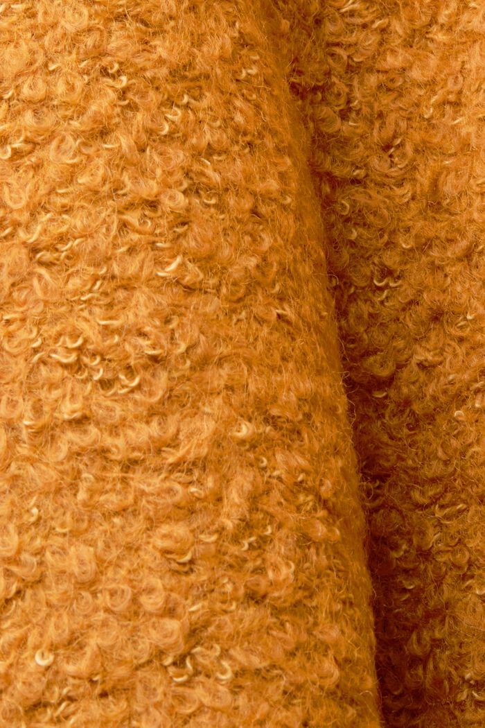 Bouclé Kapuzenmantel aus Wollmix