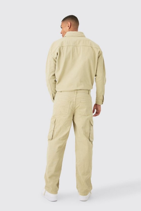 Oversize Denim-Boilersuit mit Cargo-Taschen