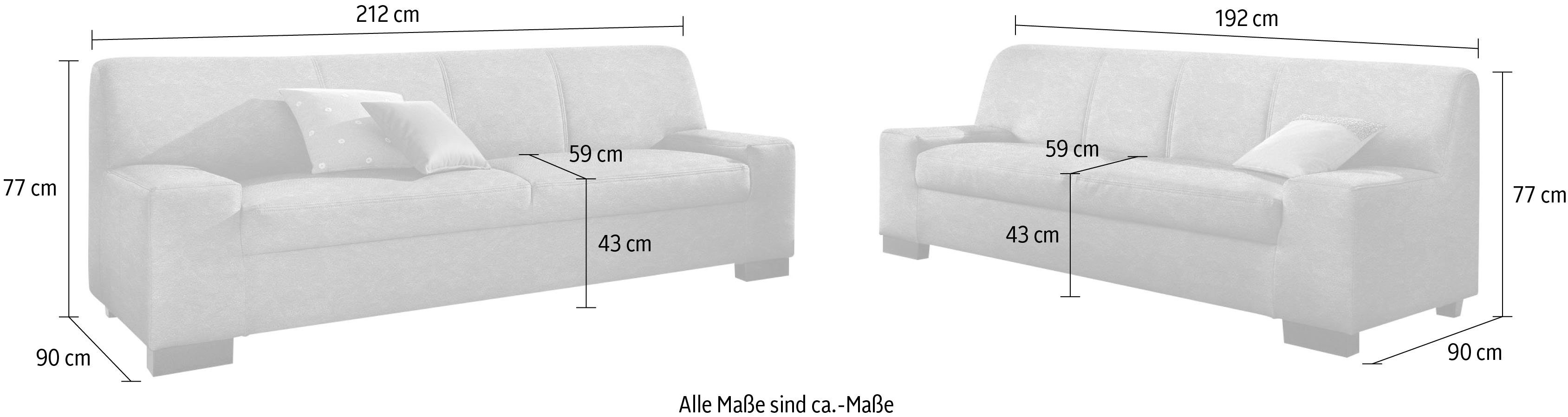 DOMO collection Polstergarnitur Norma, (Set, 2-tlg), bestehend aus je einem 2- und 3-Sitzer