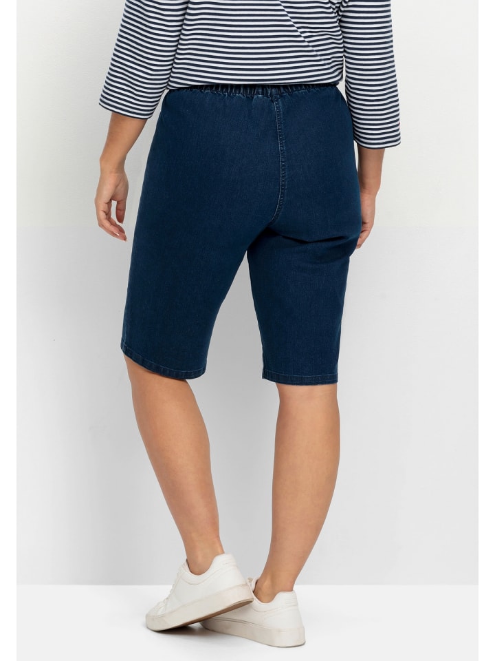 sheego Jeans-Bermudas in blue Denim dark blue Denim günstig kaufen