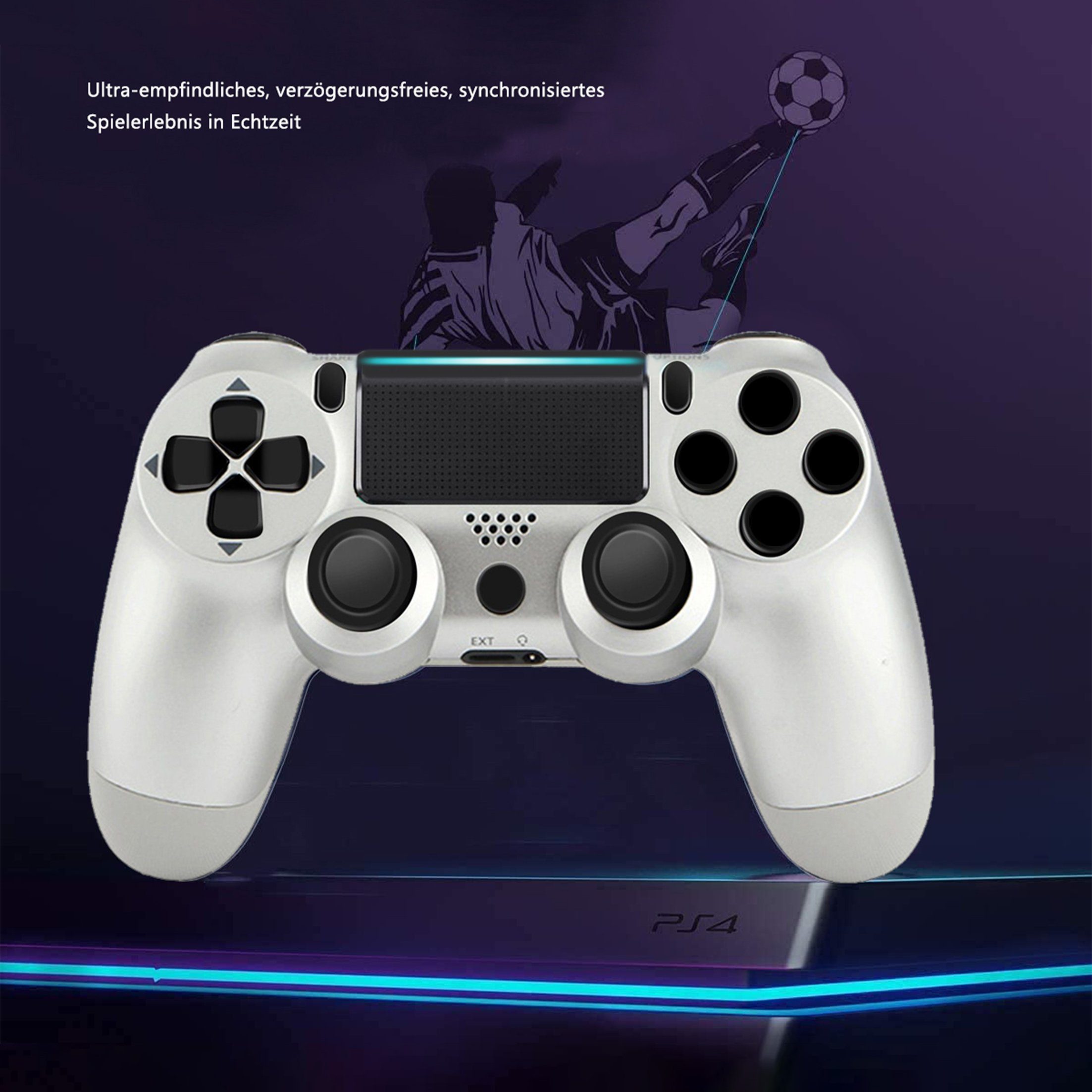 KINSI Wireless Gamepad, Controller, für PS4, Bluetooth PlayStation 4-Controller