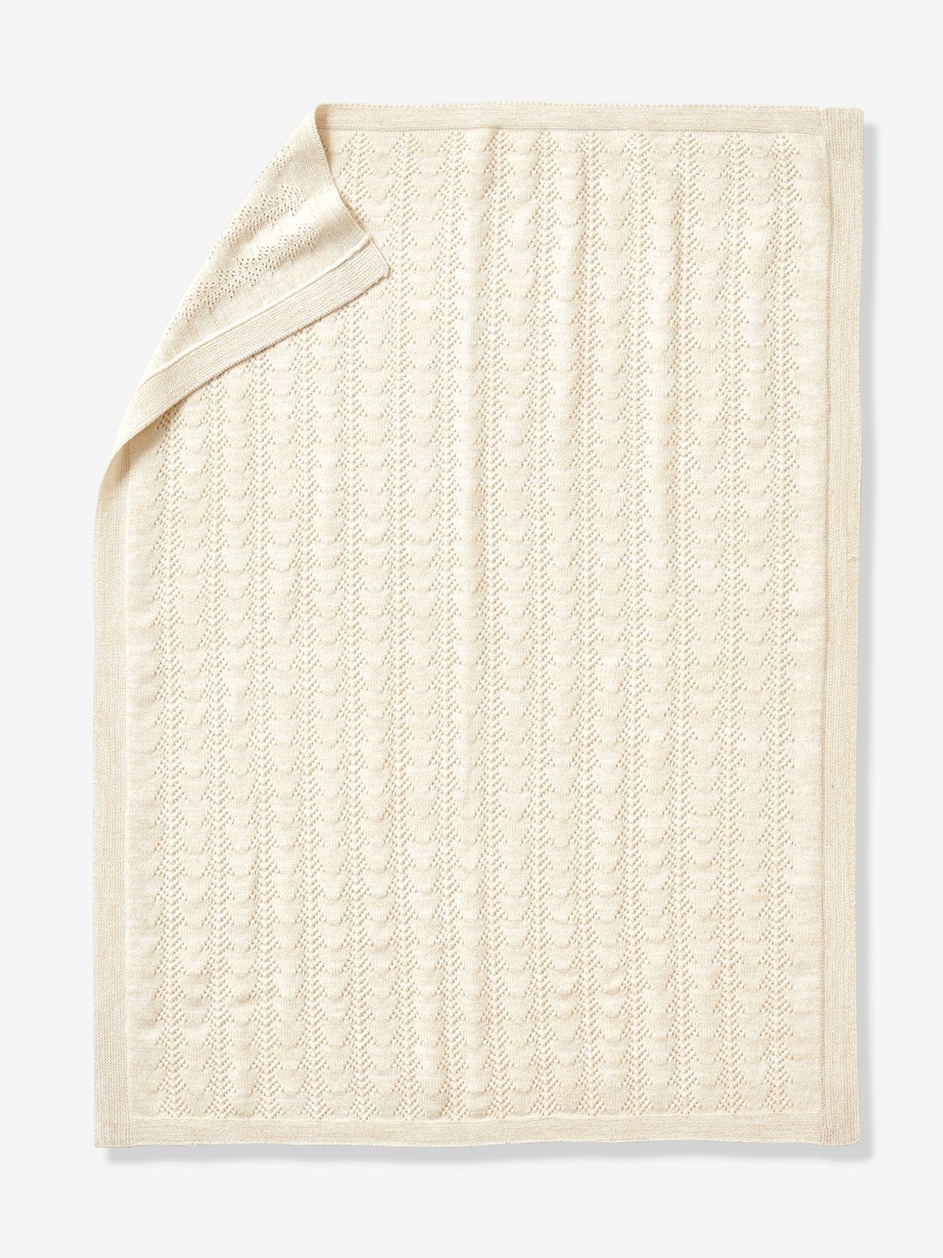 Couverture bébé pointelle avec lurex écru