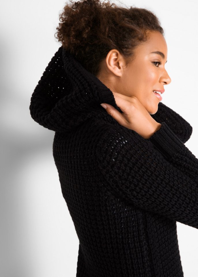 Strickjacke mit Kapuze