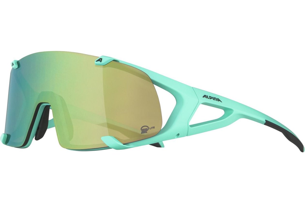 Alpina Hawkeye S Q-Lite turquoise matt / green mirror lens