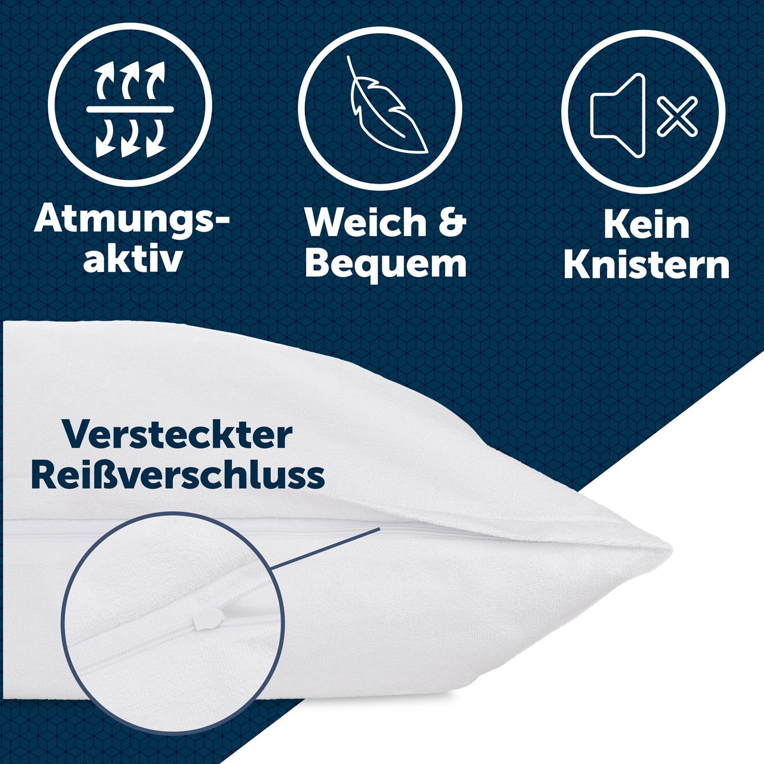 Kissenbezug Blumtal Wasserdichter Kissenbezug, Atmungsaktiv, Anti-Milben, Blumtal (1 Stück), Kissenschoner mit Reißverschluss, Oeko-Tex 100 Zertifiziert