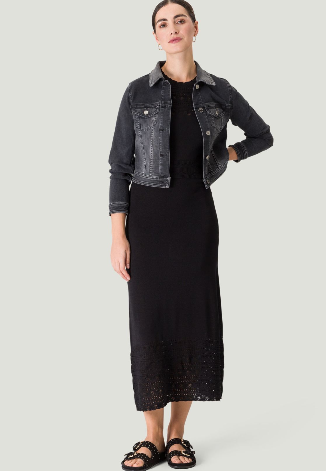 Strickkleid mit Lochmuster