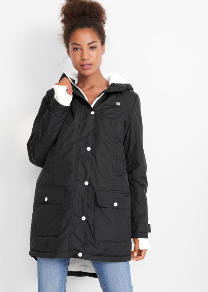 Funktions-Outdoorparka mit Fellimitat