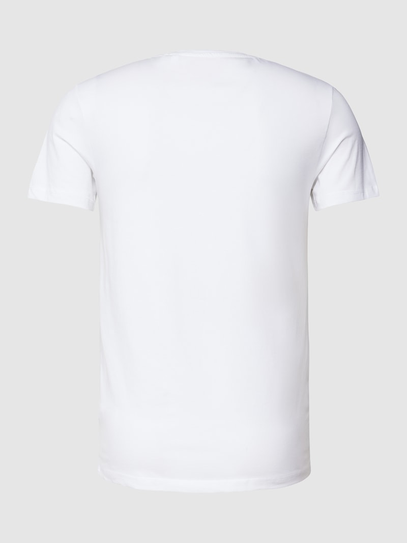 T-Shirt mit V-Ausschnitt Modell 'CALEB HERO' im 2er-Pack in weiß