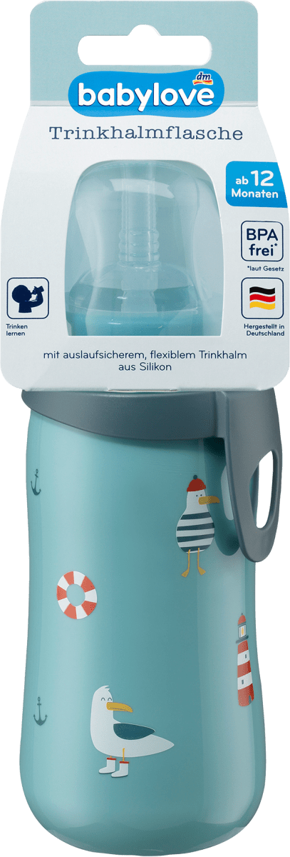 Trinkhalmflasche türkis, 330 ml, 1 St