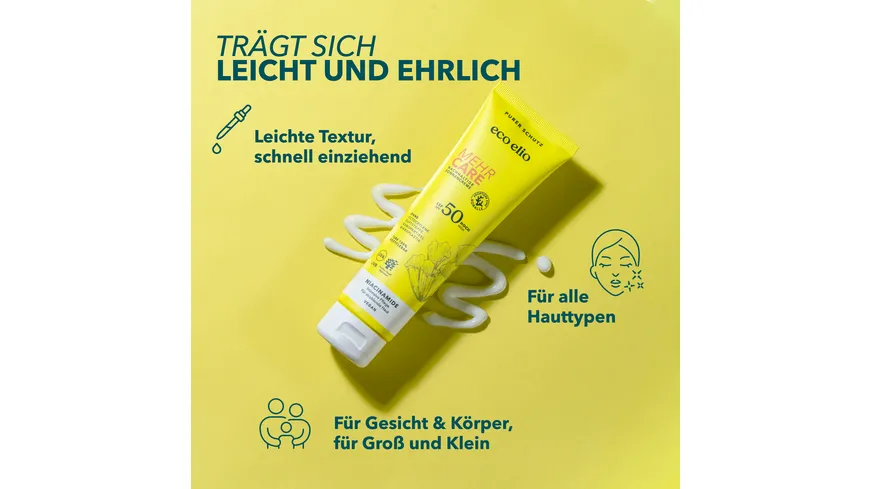 eco elio Mehr Care Sonnencreme LSF50 150 ml